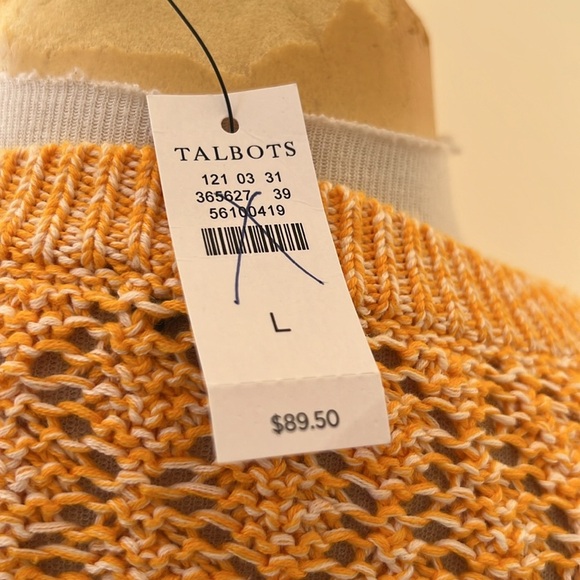 New! Talbots large orange knit crew sweater. - Picture 2 of 7
